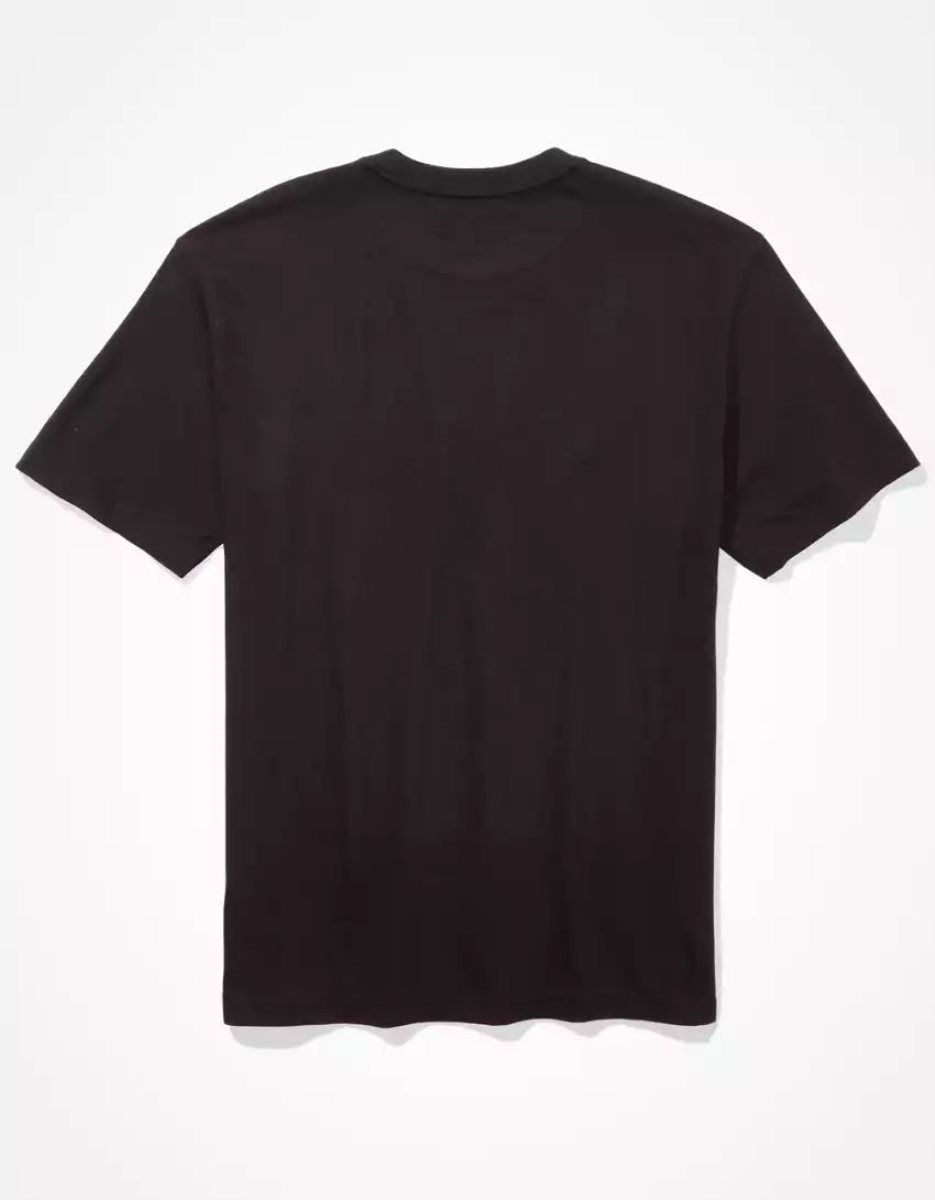 T Shirt Graphique American Eagle AE Super Soft Noir Homme | BEO-22488883